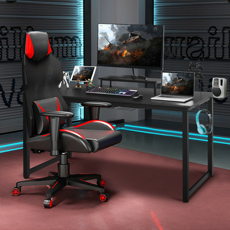 Inbox Zero 63 Inch Gaming Desk With Monitor Shelf Tablet Board Wayfair